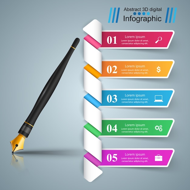 Zakelijke infographics. inkt pen pictogram.