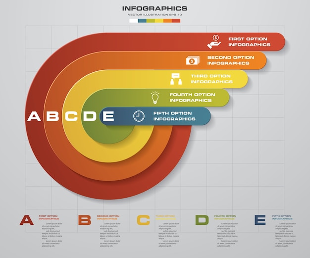 Zakelijke infographics ontwerp met 5 stappen