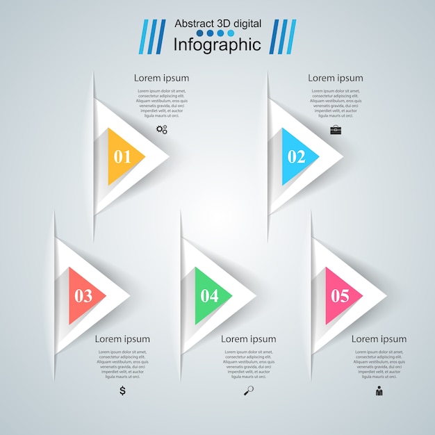 Zakelijke Infographics origami stijl vectorillustratie.