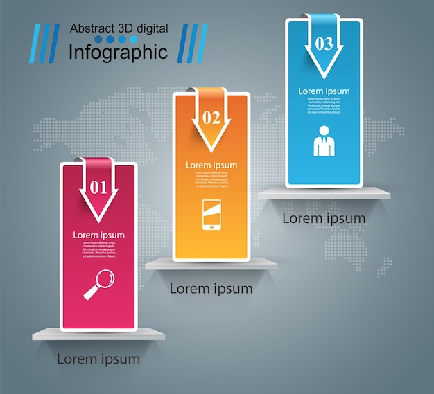 Zakelijke Infographics origami stijl vectorillustratie.