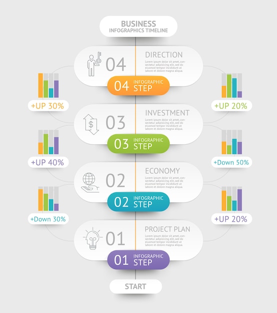 Zakelijke infographics sjabloon