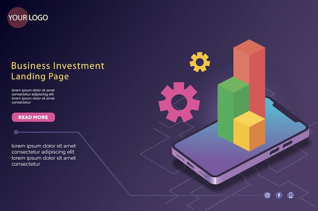 Zakelijke investeringen bestemmingspagina vectorillustratie