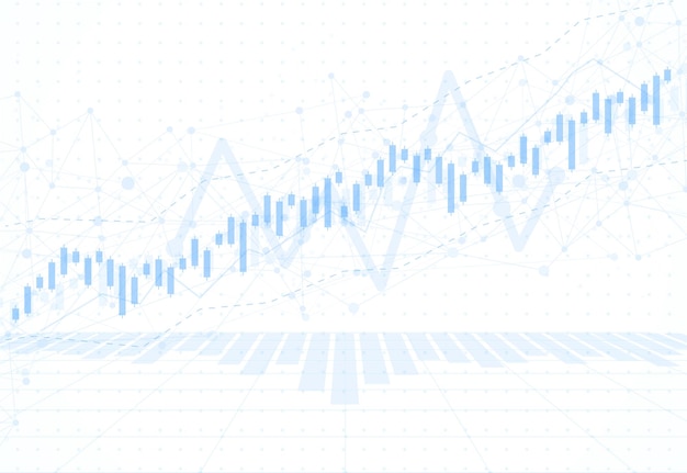 Zakelijke kaars stok grafiek grafiek van aandelenmarkt investeringen handel op witte achtergrond ontwerp Bullish punt Trend van grafiek vectorillustratie
