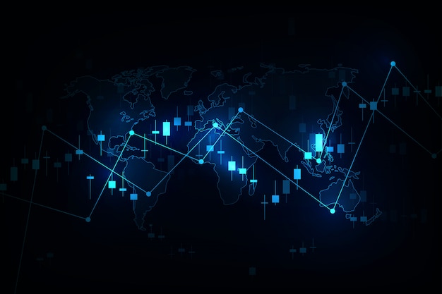 Zakelijke kaars stok grafiek grafiek van effectenbeurs handel, bullish punt, bearish punt voor zakelijke en financiële concepten, rapporten en investeringen.