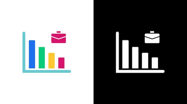 Zakelijke koffer afname infographic data-analyse kleurrijk pictogram ontwerp grafiekbalk