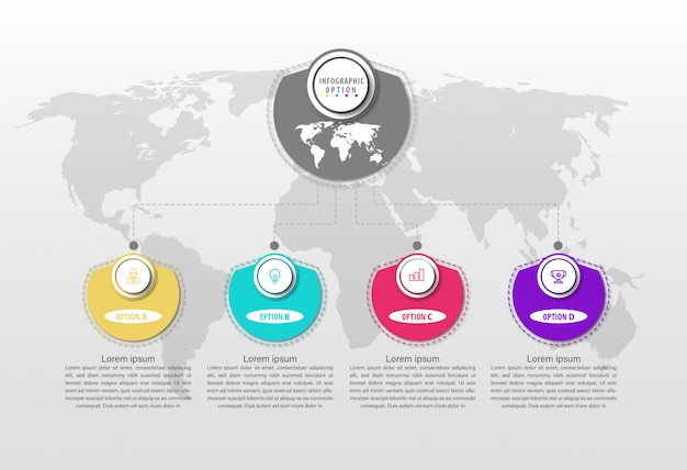 Zakelijke lijn infographic ontwerpsjablonen