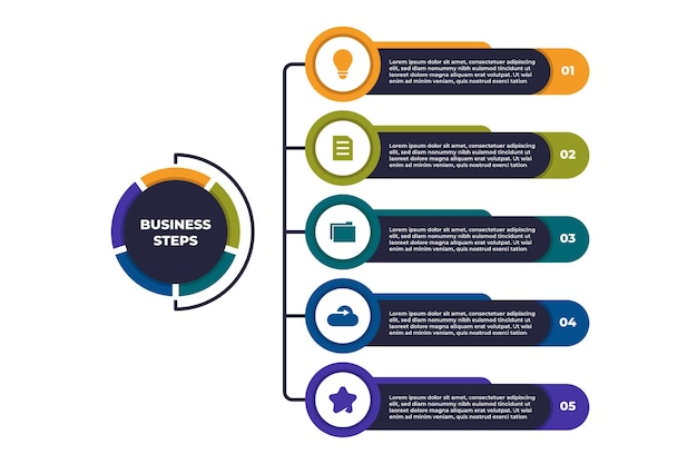 Zakelijke lijst infographic sjabloon