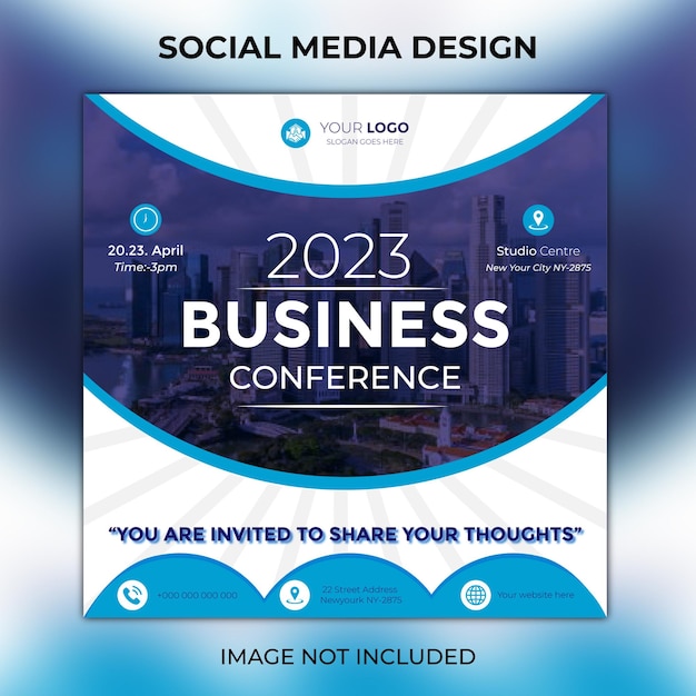 Zakelijke live webinar social media post bannersjabloon Premium Vector