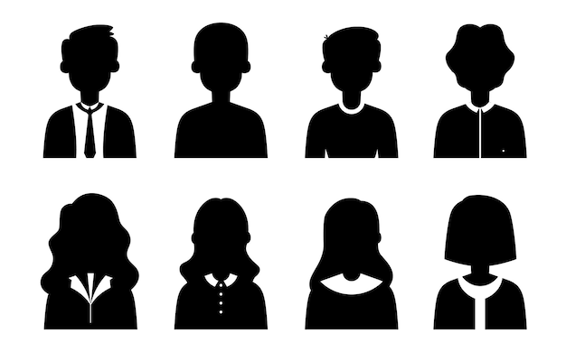 Zakelijke Mensen Avatar Vector Silhouetten