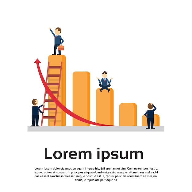 Zakelijke mensen team financiële staafdiagram