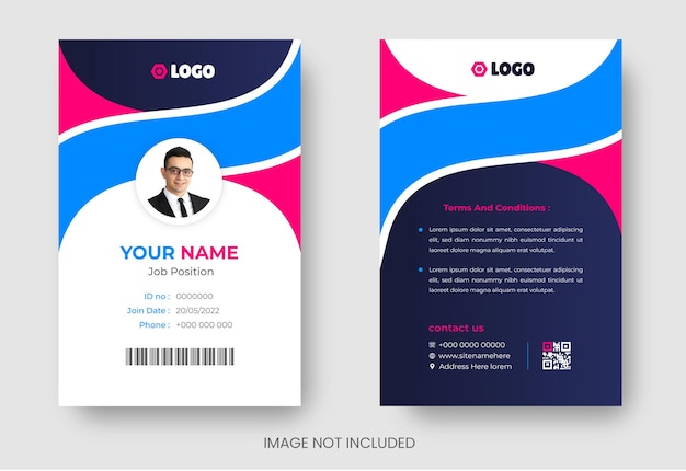 zakelijke moderne professionele zakelijke ID-kaart ontwerpsjabloon of bedrijf werknemer ID-kaart ontwerp