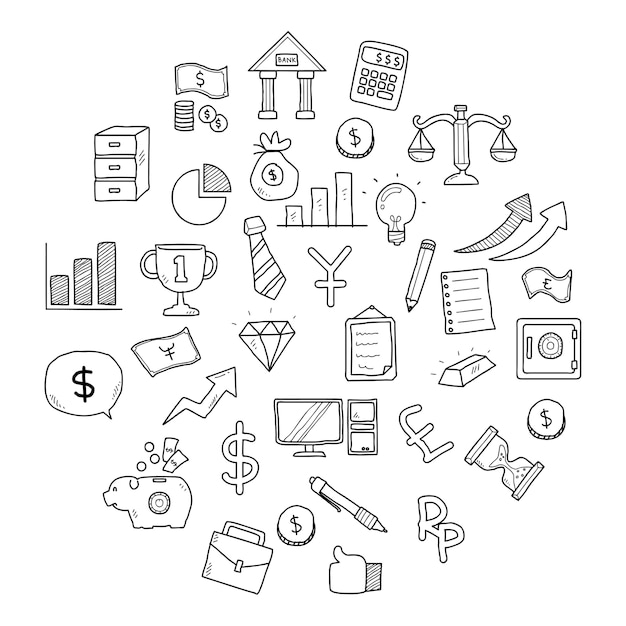 Zakelijke pictogram doodle