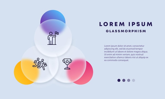 Zakelijke pictogrammen instellen Pictogrammen die laat teamwork zijn en belonen Concept van werk Glasmorfisme-stijl Vectorlijnpictogram voor zaken en reclame