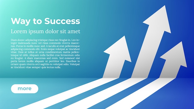 Zakelijke pijl doel richting concept tot succes. Weg naar succes - websjabloon.