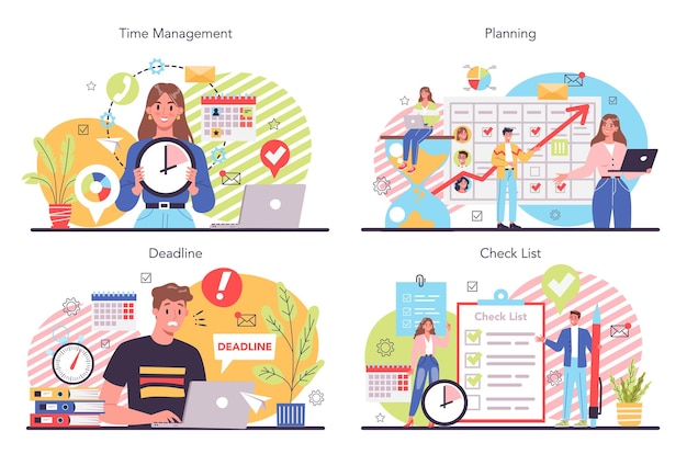 Zakelijke planning illustratie set