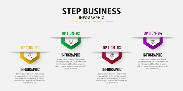 Zakelijke platte ontwerp infographic stappen