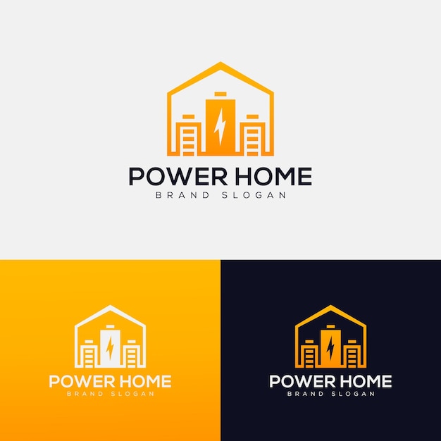 Zakelijke power home logo ontwerp premium vector