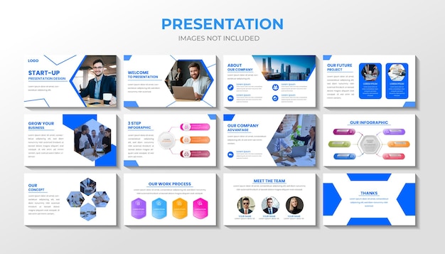 Zakelijke PowerPoint-presentatiesjabloon Premium Vector