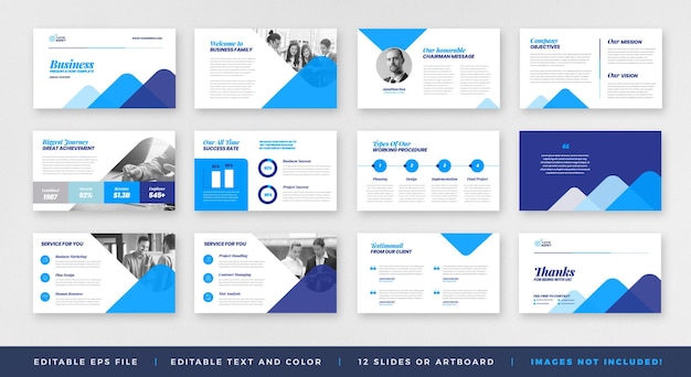 Zakelijke presentatie brochure gids ontwerp of pitch deck slide template of sales guide slider