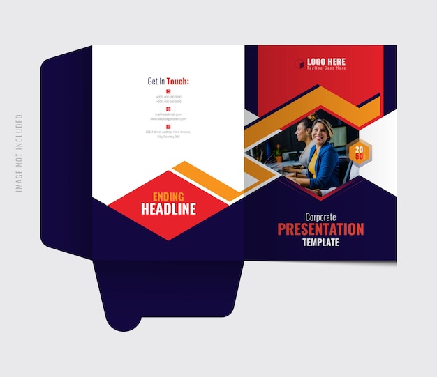 Zakelijke presentatiemap Vector ontwerpsjabloon Premium Vector