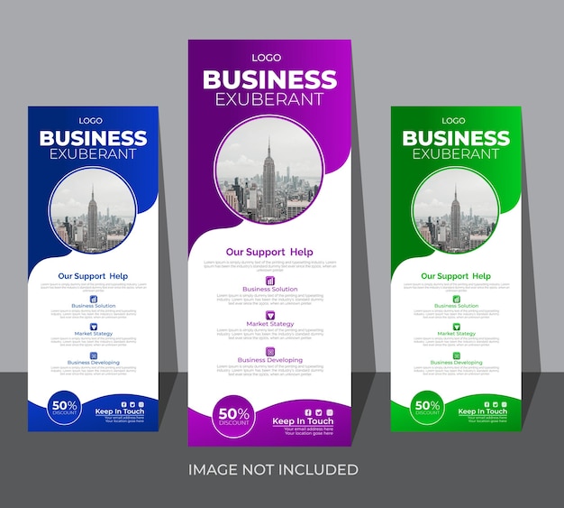 Zakelijke roll-up banner en meerkleurige roll-up banner