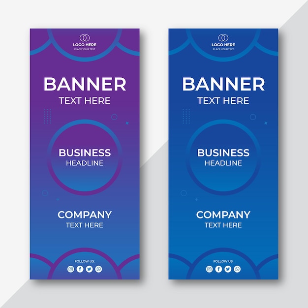 Zakelijke roll-up banner met achtergrondontwerp