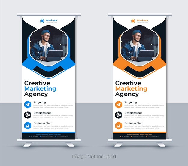 Zakelijke roll-up banner ontwerpsjabloon