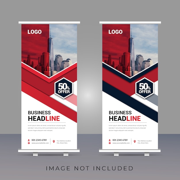 Zakelijke roll-up banner sjabloonontwerp