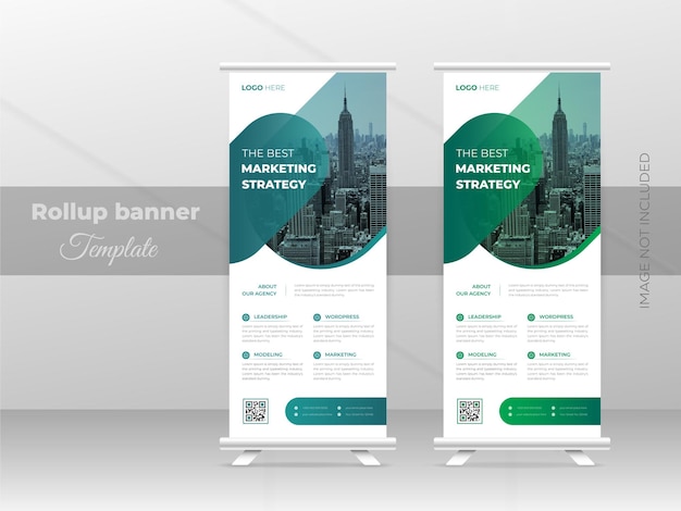 Zakelijke roll-up banner sjabloonontwerp