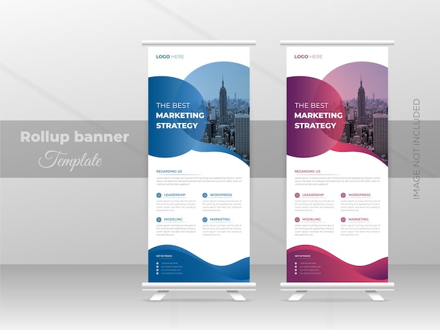 Zakelijke roll-up banner sjabloonontwerp