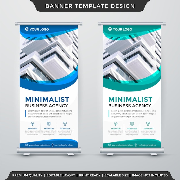 Zakelijke stand banner sjabloonontwerp met minimalistisch stijlgebruik voor productpublicatie