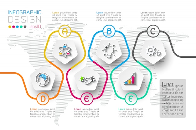 Zakelijke stap opties en abstracte infographic