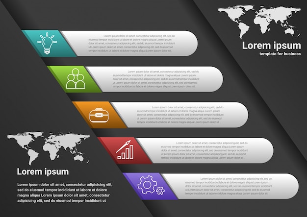 Zakelijke stappen naar succes Infographic data