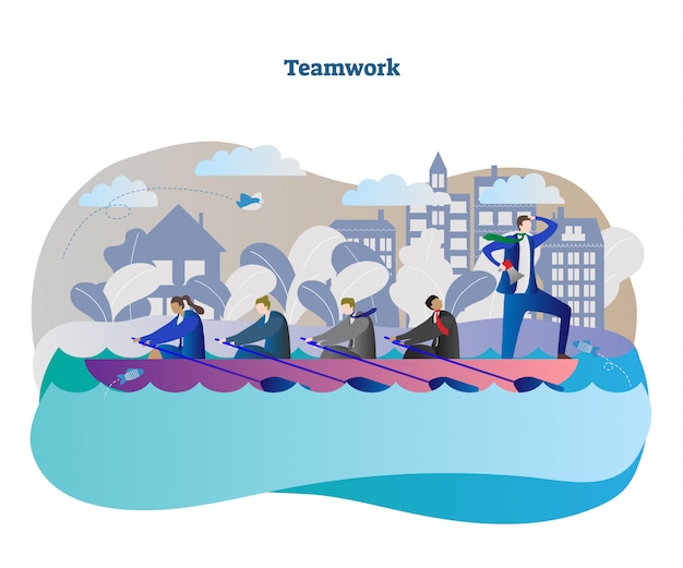 Vector zakelijke teamwerk conceptuele vectorillustratie