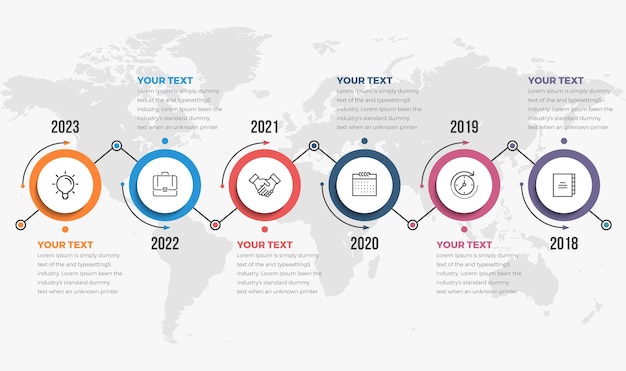 Vector zakelijke tijdlijn infographic grafieksjabloon