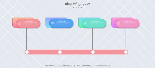 Zakelijke tijdlijn workflow infographics Corporate mijlpalen grafische elementen Bedrijfspresentatie