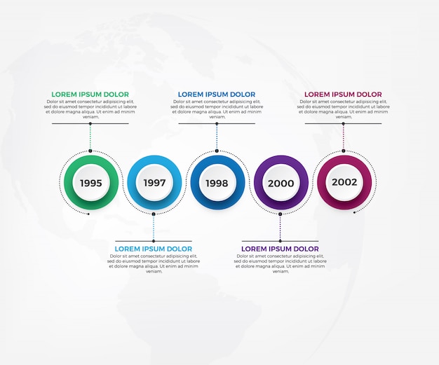 Zakelijke tijdlijn workflow infographics sjabloon