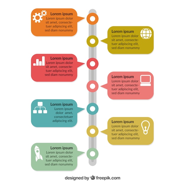 Zakelijke tijdlijnsjabloon met infographic stijl