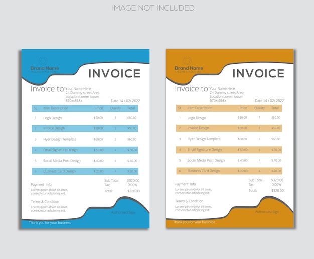 Vector zakelijke unieke factuur ontwerpsjabloon