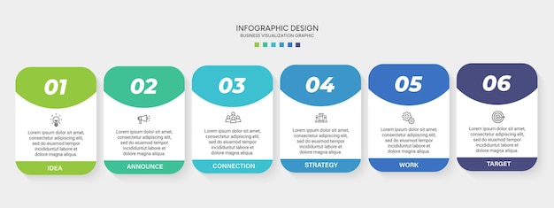 Zakelijke visualisatie infographic ontwerpsjabloon met opties, stappen of processen. Kan worden gebruikt voor: