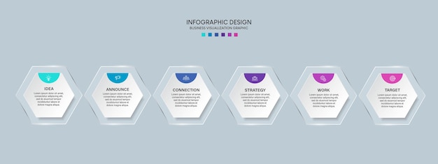 Zakelijke visualisatie infographic ontwerpsjabloon met opties, stappen of processen. Kan worden gebruikt voor: