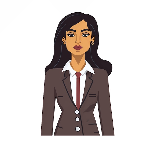 Zakelijke vrouw pictogram avatar symbool platte vector teken geïsoleerd op een witte achtergrond