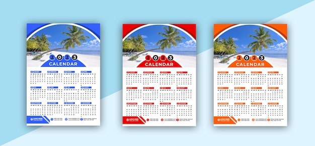 Zakelijke wandkalender 2023 nieuwjaar ontwerpsjabloon