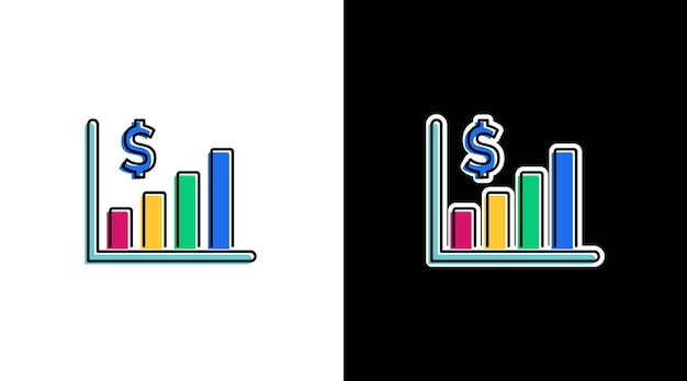 zakelijke winst groei vooruitgang infographic data-analyse kleurrijk pictogram ontwerp grafiek bar percentage