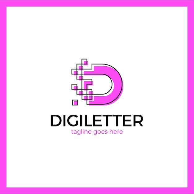 Zakelijke zakelijke pixel letter d logo ontwerp vector