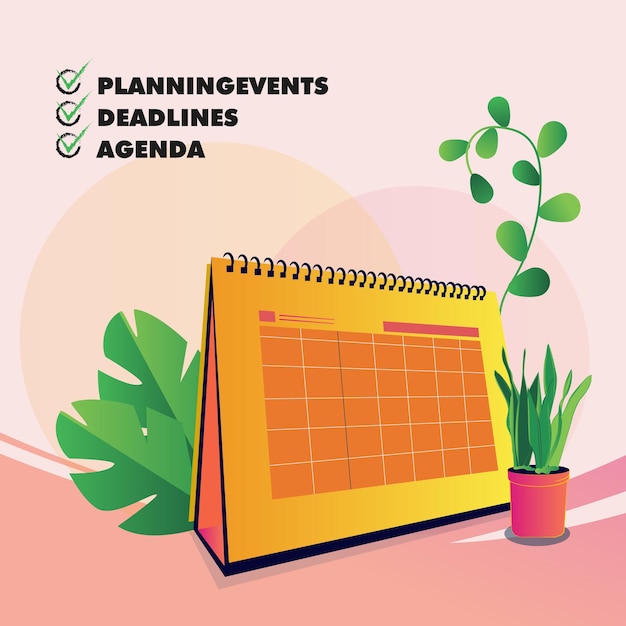 Zakenman planning evenementen deadlines en agenda