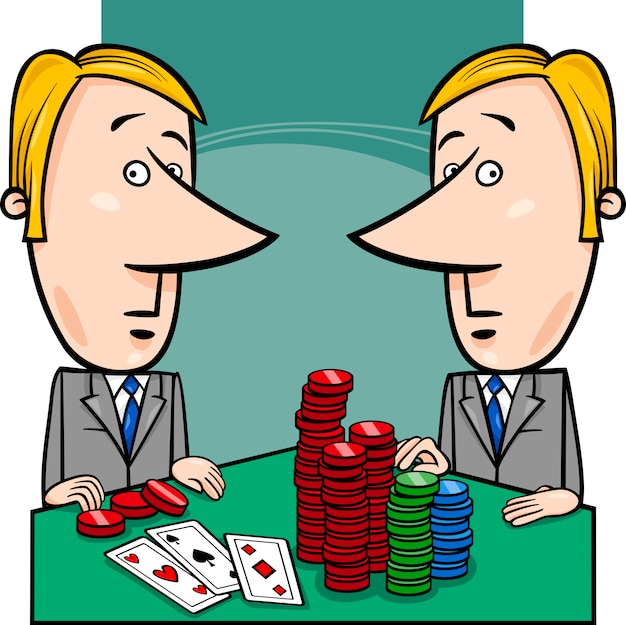 Vector zakenmensen pokercartoon spelen