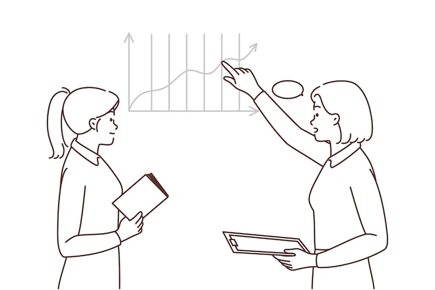 Zakenvrouw bespreken diagram in office