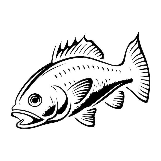 Zalm bas vis pictogram geïsoleerd op witte achtergrond Logo ontwerp element label embleem merk merk merk vector illustratie