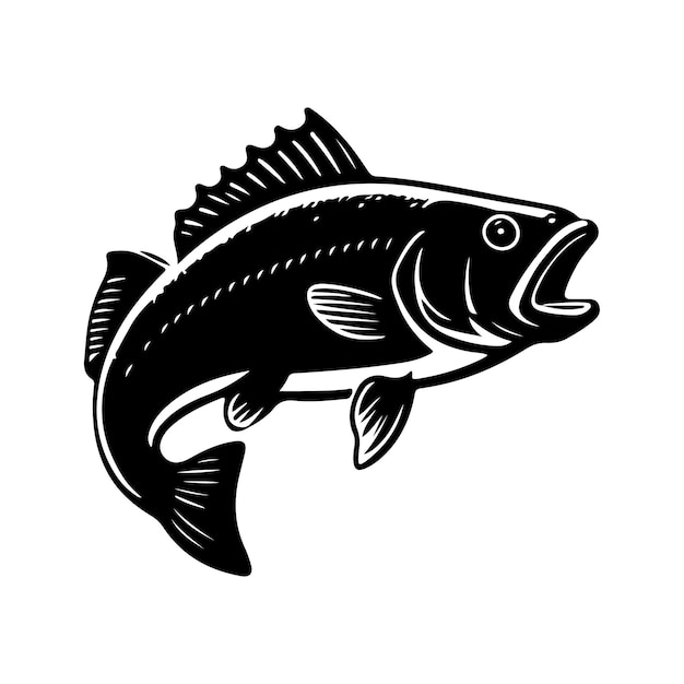 Zalm bas vis pictogram geïsoleerd op witte achtergrond Logo ontwerp element label embleem merk merk merk vector illustratie